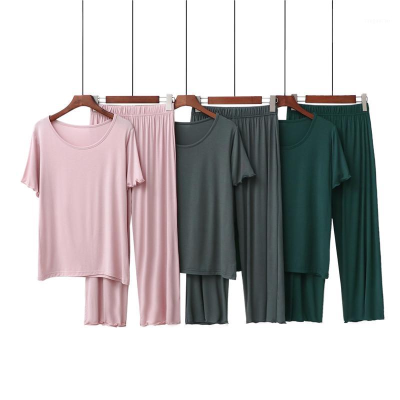 2020 Summer New Forces Modal Crew Neck Short Sleeve with Capri Pants Ladies Home Leisure Suit Women's Base Set1, Black
2020 Summer New Forces Modal Crew Neck Short Sleeve with Capri Pants Ladies Home Leisure Suit Women's Base Set1, Black