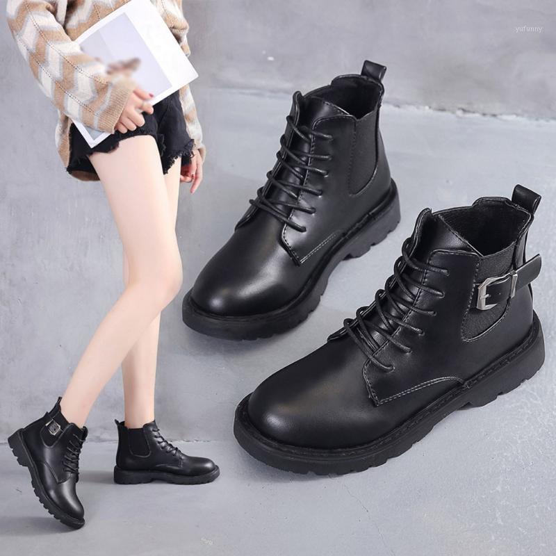 Buckle Strap Boots Women British Style Round Toe Thick Heel Student Lace-Up Single Boot PU Leather Shoes Woman Chaussures Femme1, Black
Buckle Strap Boots Women British Style Round Toe Thick Heel Student Lace-Up Single Boot PU Leather Shoes Woman Chaussures Femme1, Black