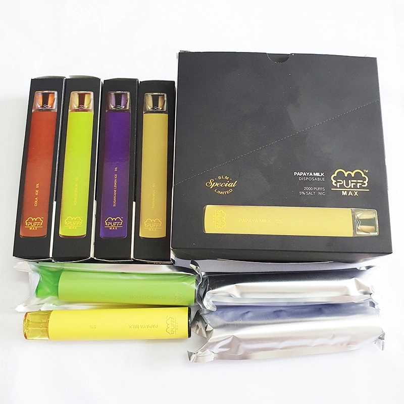 PUFF MAX 2000 mouthfuls Disposable E-cigarettes Vape Pen 1200mAh Battery Pre-Filled 8.5ml Cartridges Pod VS Bang XXL Portable eCig Device 2021
PUFF MAX 2000 mouthfuls Disposable E-cigarettes Vape Pen 1200mAh Battery Pre-Filled 8.5ml Cartridges Pod VS Bang XXL Portable eCig Device 2021