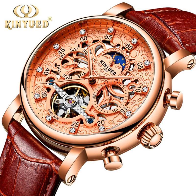 KINYUED Skeleton Automatic Watch Men Sun Moon Phase Waterproof Mens Mechanical Watches Top Wristwatches1, Slivery;brown
KINYUED Skeleton Automatic Watch Men Sun Moon Phase Waterproof Mens Mechanical Watches Top Wristwatches1, Slivery;brown