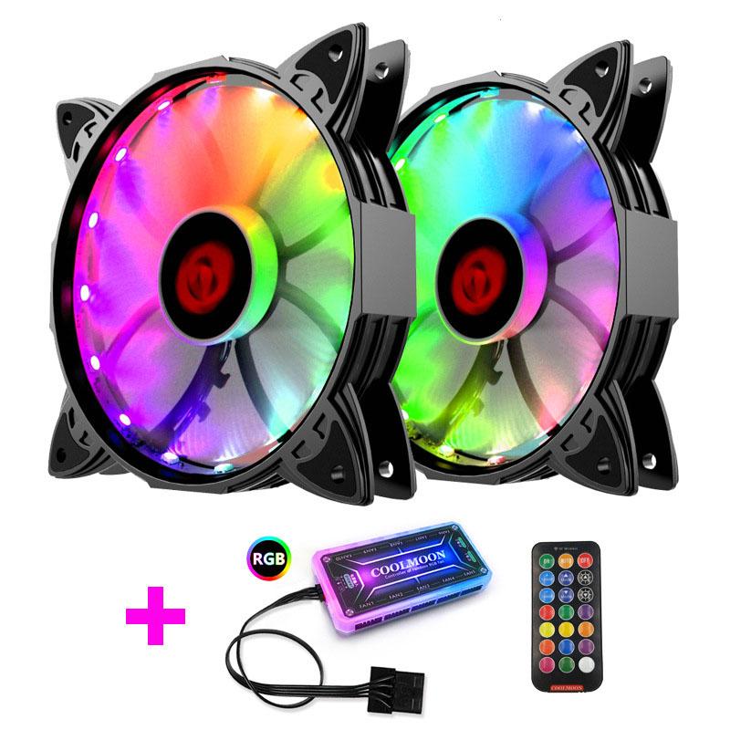 COOLMOON HUPO Computer Case PC Cooling Fan RGB Adjust 120mm Quiet + IR Remote New Computer Cooler RGB CPU Case Fan TWO In One
COOLMOON HUPO Computer Case PC Cooling Fan RGB Adjust 120mm Quiet + IR Remote New Computer Cooler RGB CPU Case Fan TWO In One