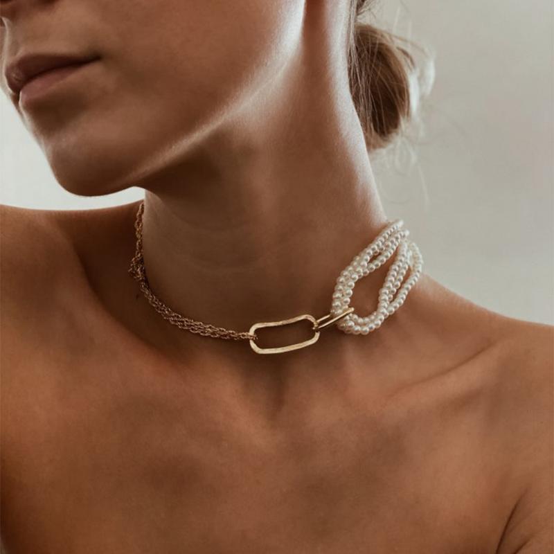 Chokers Punk Gothic Metal Chain Pearl Choker Necklace Women Retro Twisted Imitation Chunky Thick Jewelry 2021
Chokers Punk Gothic Metal Chain Pearl Choker Necklace Women Retro Twisted Imitation Chunky Thick Jewelry 2021