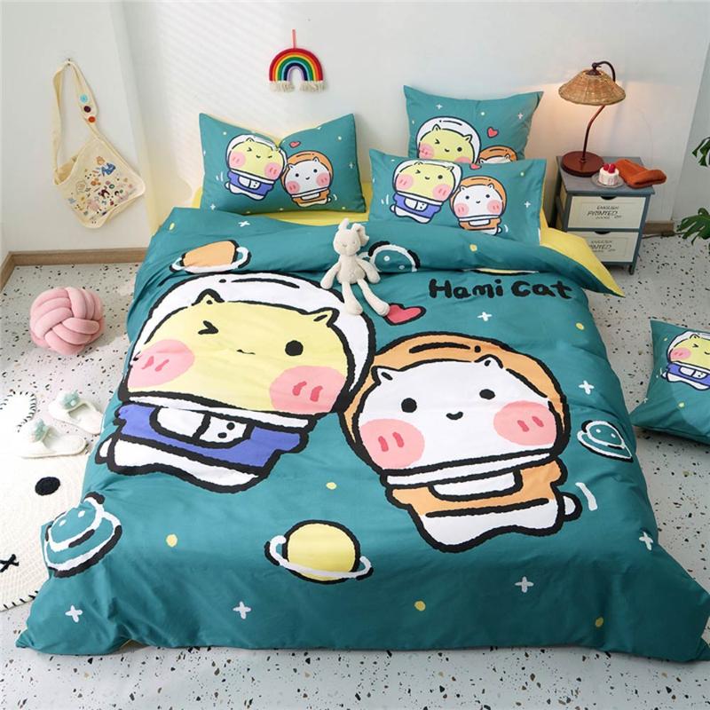 Cartoon Dark Green Space Stars Cats Bedding Sets Queen Flat Sheet Fitted Sheet High Count Cotton Bedlinens Duvet Cover Set, 20210220
Cartoon Dark Green Space Stars Cats Bedding Sets Queen Flat Sheet Fitted Sheet High Count Cotton Bedlinens Duvet Cover Set, 20210220