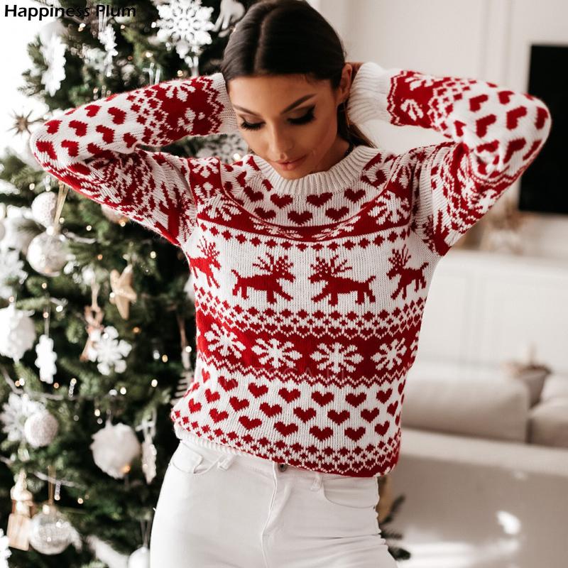 Women Autumn Winter Christmas Sweater Ladies Knitted Jumper Pullover Women Sweater Snowflake Elk Print Sweaters And Pullovers
Women Autumn Winter Christmas Sweater Ladies Knitted Jumper Pullover Women Sweater Snowflake Elk Print Sweaters And Pullovers