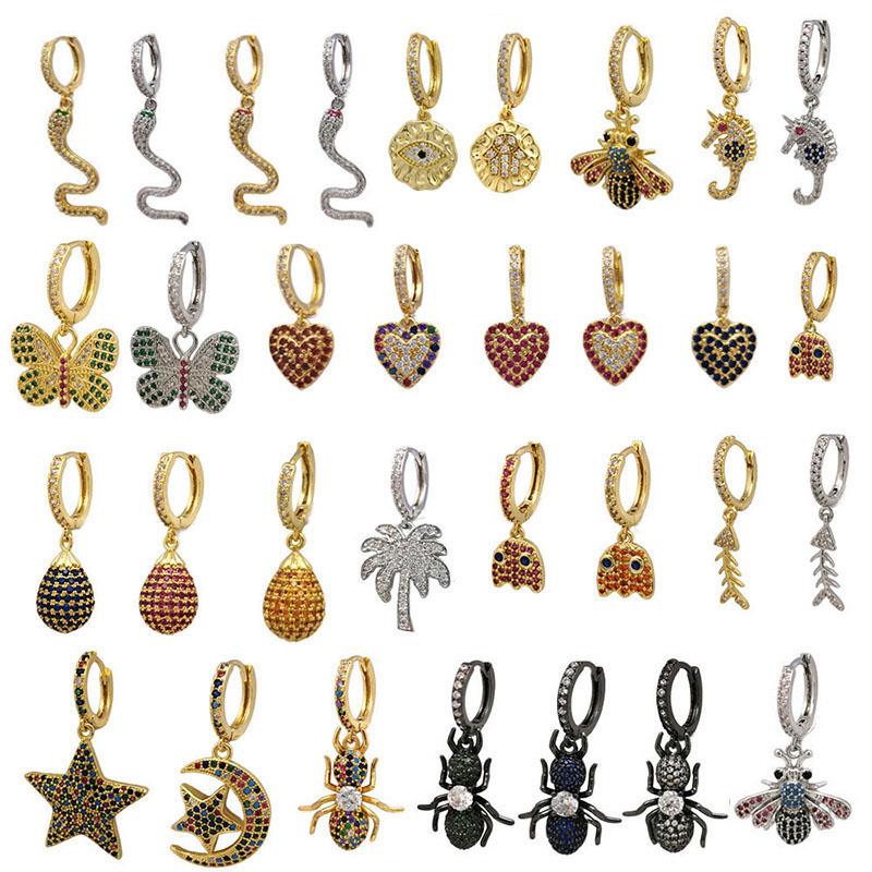 Small Hoop Earrings Women Gold Silver Color CZ Rainbow Drop Bee Butterfly Heart Fish Snake Star ant Seahorse Evil Eye Hoops 1pc
Small Hoop Earrings Women Gold Silver Color CZ Rainbow Drop Bee Butterfly Heart Fish Snake Star ant Seahorse Evil Eye Hoops 1pc