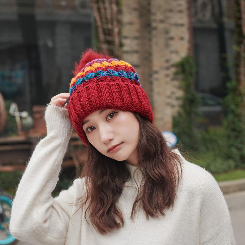 Autumn and winter hat women Korean fashion cute color matching knitted woolen hat warm and velvet winter accessories for women, Bg
Autumn and winter hat women Korean fashion cute color matching knitted woolen hat warm and velvet winter accessories for women, Bg