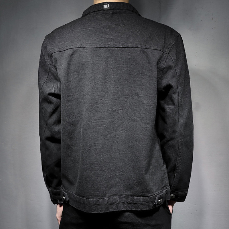 Solid Casual Slim Mens Denim Jacket Plus Size 5XL Bomber Black Jacket Men High Quality Cowboy Men's Jean Jacket Chaqueta Hombre T200502
