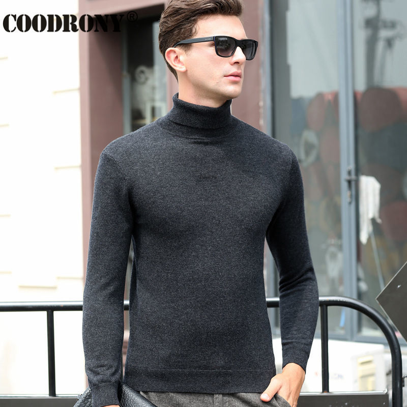 Free Shipping Fashion Classic Solid Color Turtleneck Sweater Men Winter Warm Pullover Men Slim Fit Cashmere Woolen Sweaters 6347 201022