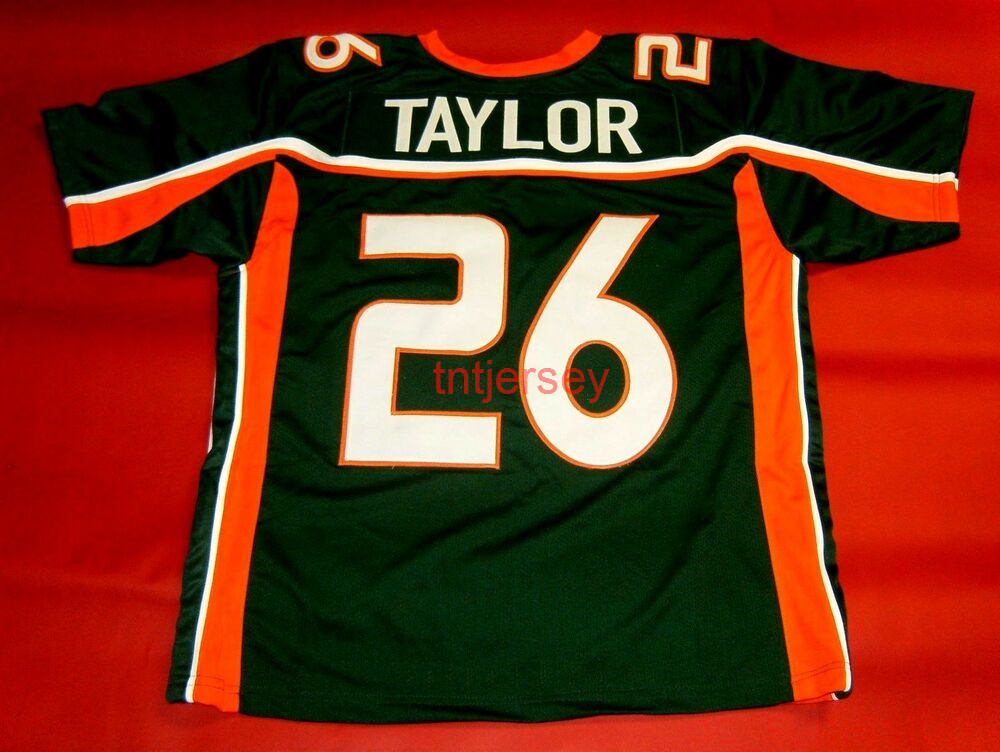 CHEAP CUSTOM SEAN TAYLOR MIAMI HURRICANES GREEN JERSEY STITCHED ADD ANY NAME NUMBER