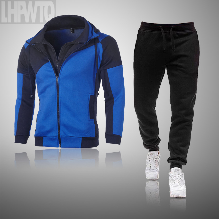 Two Pieces Set Tracksuit Men's hoodie Sets Sportswear Thick Hoodie+Pants Sport Suits Casual Sweatshirt And Sweatpants 201123