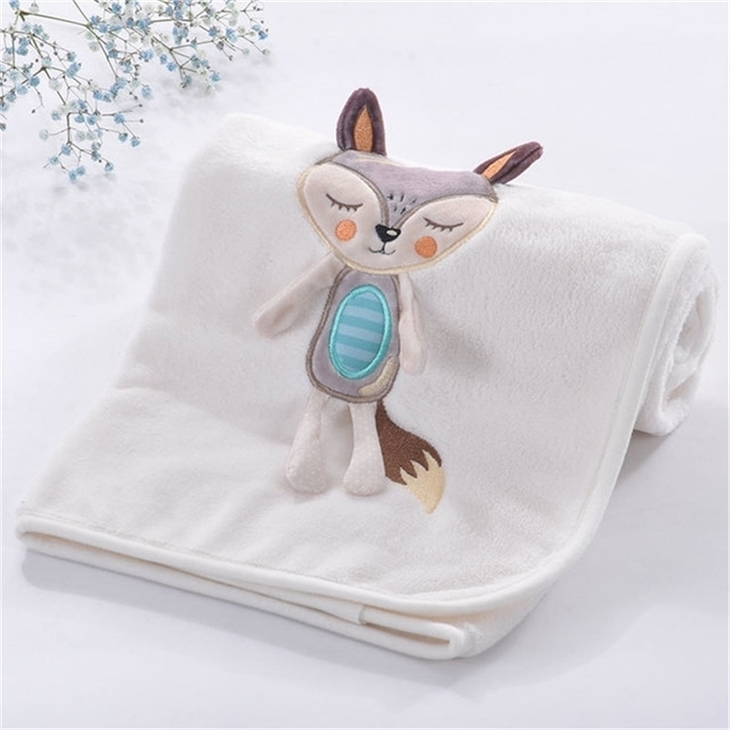 

Children's Cartoon Animal Blanket Ultra Soft Cute Baby Summer Nap Coral Fleece Swaddle Stroller Wrap for Infant Toddler 201123