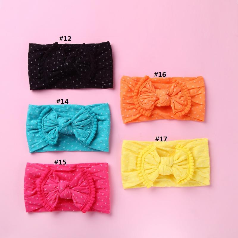 100 pcs/lot, Wholesale White Polka Dot Pom pom Bow Nylon Headwraps, wide nylon turban headbands, Kids Girls Hair Accessories, 13 colors mixed
100 pcs/lot, Wholesale White Polka Dot Pom pom Bow Nylon Headwraps, wide nylon turban headbands, Kids Girls Hair Accessories, 13 colors mixed