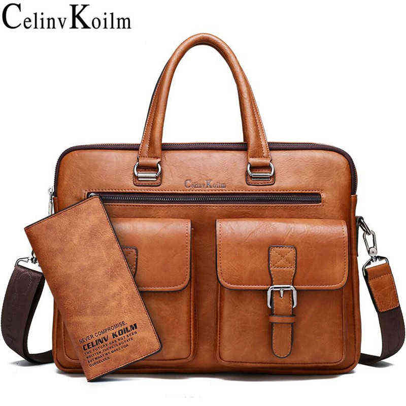 Celinv Koilm Men Business Bag For 13'3 inch Laptop Briefcase Bags Set Handbags High Quality Leather Office Bags Male 211223
Celinv Koilm Men Business Bag For 13'3 inch Laptop Briefcase Bags Set Handbags High Quality Leather Office Bags Male 211223
