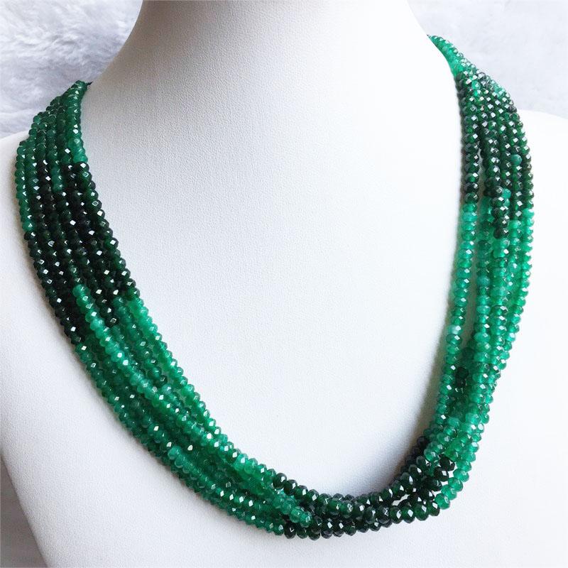 Double Color Green Emerald Sapphire Chain Necklace for Women Natural Faceted Jade Stone Bead Choker Collares Abacus Gift Jewelry
Double Color Green Emerald Sapphire Chain Necklace for Women Natural Faceted Jade Stone Bead Choker Collares Abacus Gift Jewelry