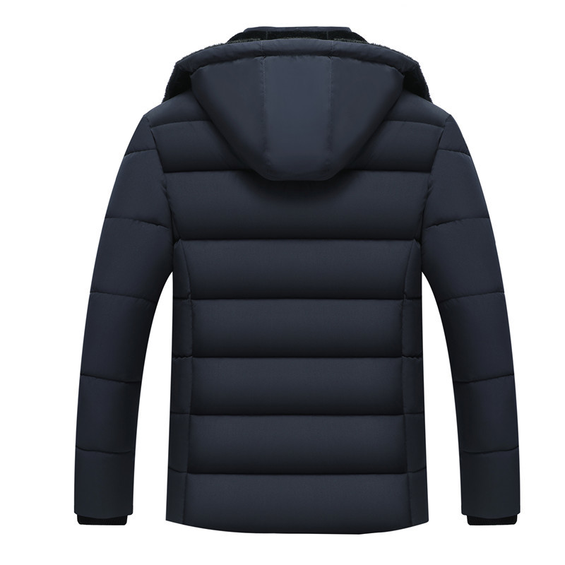 Mens Winter Jacket Thickness Warm Hat Detachable Coat Simple Hem Practical Parkas Windproof Snow Cold Jacket Large Size 5XL 201214