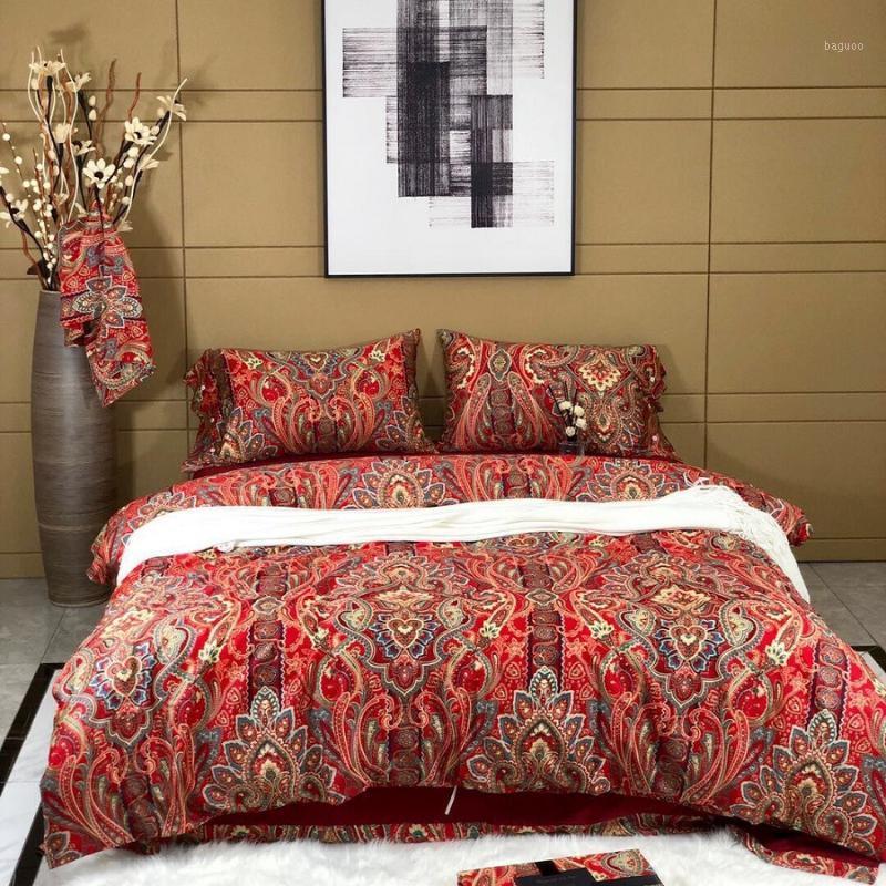 CHAUSUB Satin Egyptian Cotton Bedding Set 4PC Luxury Duvet Cover Bed Cover Pillowcase King Size Silk Sheets Red1, Red
CHAUSUB Satin Egyptian Cotton Bedding Set 4PC Luxury Duvet Cover Bed Cover Pillowcase King Size Silk Sheets Red1, Red