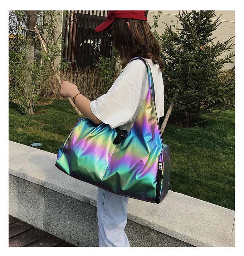 Gym bag fashion large capacity nylon waterproof sports yoga bag shoes breathable laser swimming, Silver
Gym bag fashion large capacity nylon waterproof sports yoga bag shoes breathable laser swimming, Silver