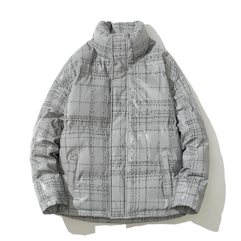 Oversize Reflective Cotton-padded Coats Men Winter Warm Thicken Plaid Cold Jacket Fashion Street Thick Outerwear Padded Coat 5XL, Black
Oversize Reflective Cotton-padded Coats Men Winter Warm Thicken Plaid Cold Jacket Fashion Street Thick Outerwear Padded Coat 5XL, Black