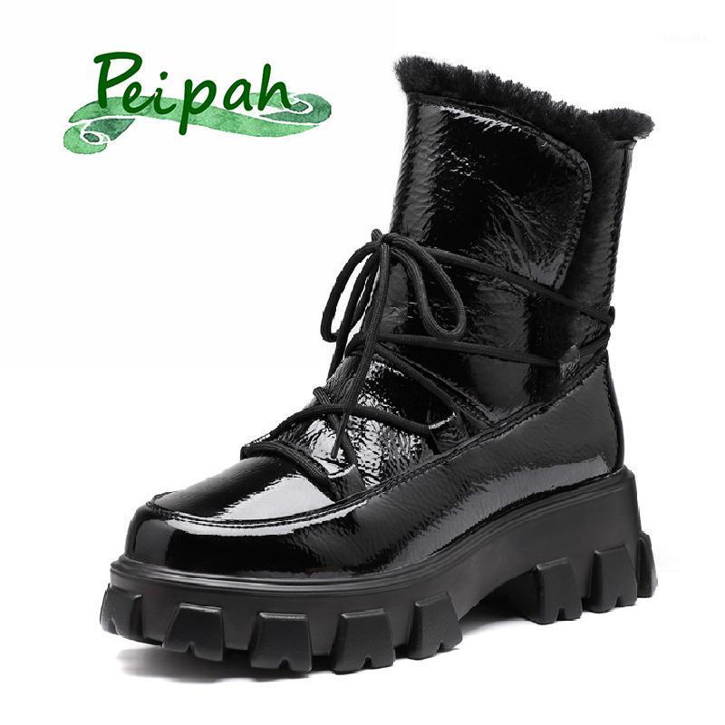 PEIPAH Winter Platform Snow Boots Women Sheepskin Genuine Leather Shoes for Women Wedges Wool Fur Rubber Goth Boots Plus Size1, Black
PEIPAH Winter Platform Snow Boots Women Sheepskin Genuine Leather Shoes for Women Wedges Wool Fur Rubber Goth Boots Plus Size1, Black