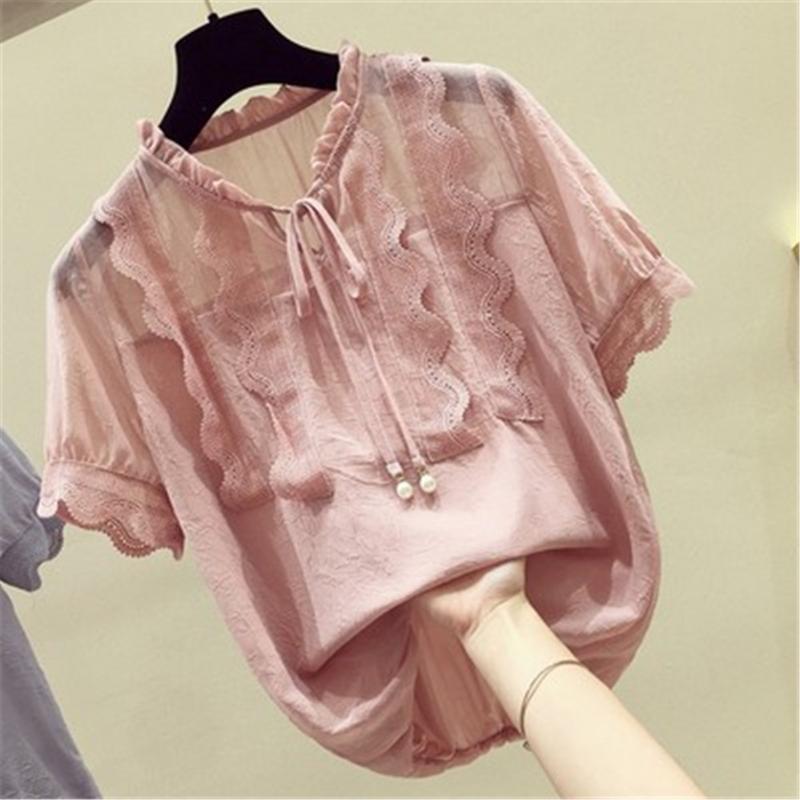Women's Blouses & Shirts 2022 Summer Women Plus Size Chiffon Blouse Ruffle Lace Shirt Female Elegant Bandage Blusas All-match Femininas ZY48, White
Women's Blouses & Shirts 2022 Summer Women Plus Size Chiffon Blouse Ruffle Lace Shirt Female Elegant Bandage Blusas All-match Femininas ZY48, White
