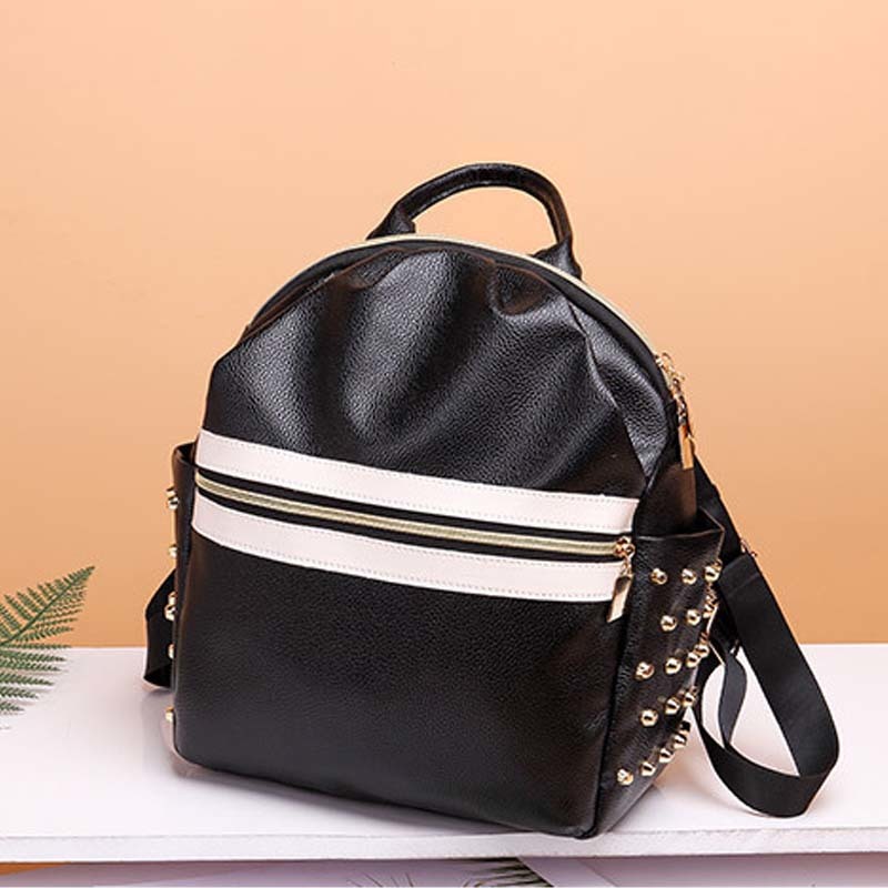 2020 Tide 2020 Korean Pack Fashion Wild Bag Plutonium Soft Leather Personality Girl Backpack Dvjb, Black
2020 Tide 2020 Korean Pack Fashion Wild Bag Plutonium Soft Leather Personality Girl Backpack Dvjb, Black
