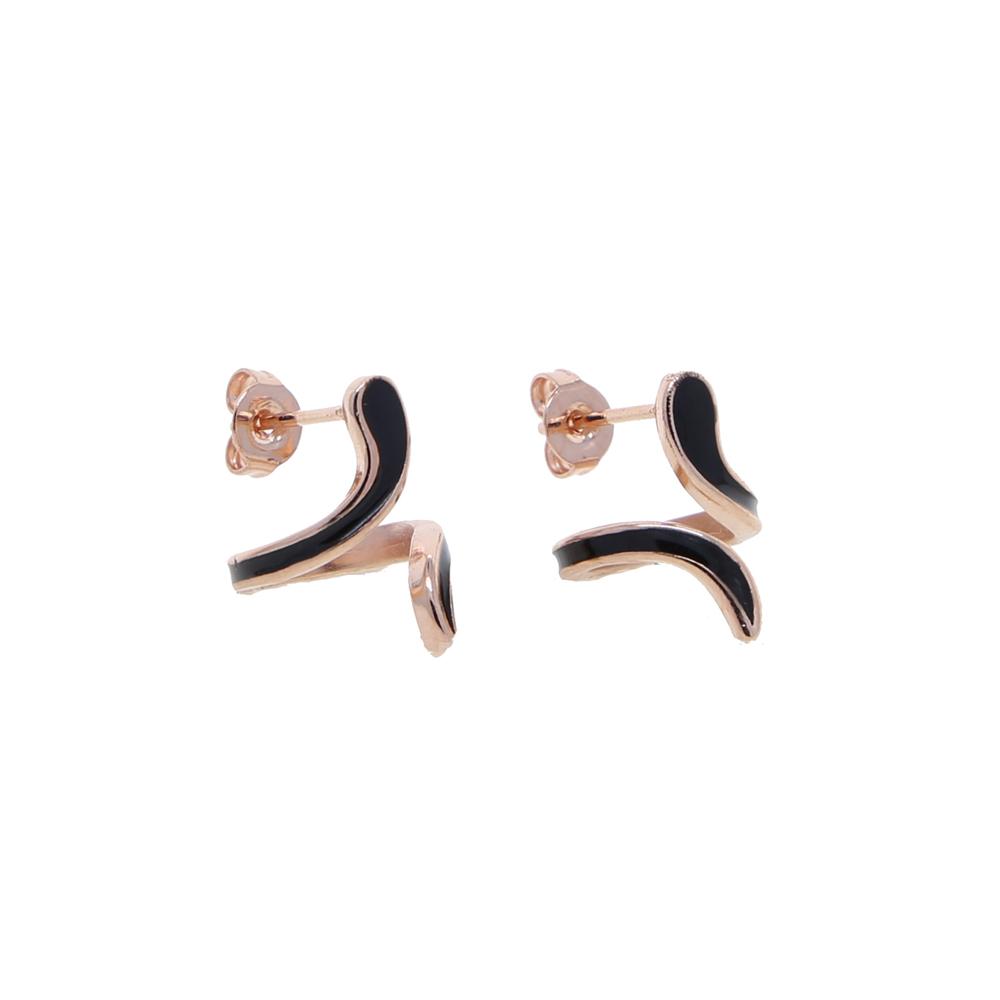 2021 Wholesale Factory price Enamel White Black color lovely Snake Shape Stud Earring for women cute girl wedding party gift jewelry