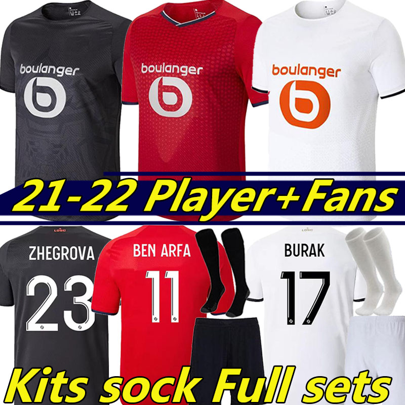 LOSC Lille soccer jerseys 2021 2022 BEN ARFA DAVID FONTE BURAK BAMBA YAZICI Men kids Kits sock Full sets JIKONE R.SANCHES T.WEAH L.ARAUJO maillot de football shirts, 21-22 away
LOSC Lille soccer jerseys 2021 2022 BEN ARFA DAVID FONTE BURAK BAMBA YAZICI Men kids Kits sock Full sets JIKONE R.SANCHES T.WEAH L.ARAUJO maillot de football shirts, 21-22 away