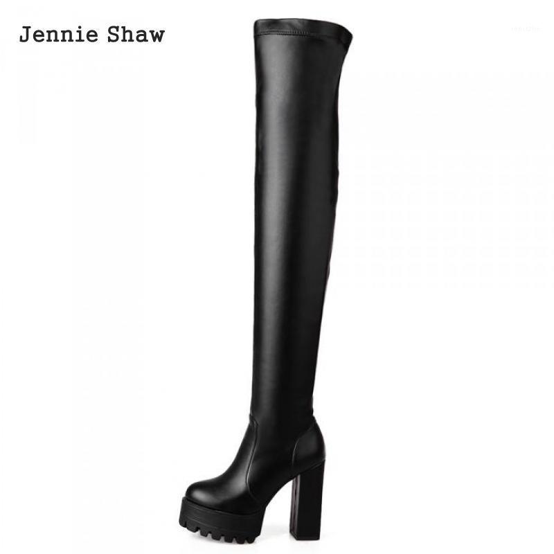 Female Over The Knee Thick Heel Thin Leg Knee-high Boots For Women High Heel Sys-8711, Black
