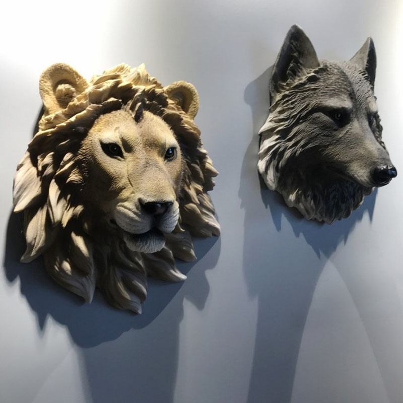 American resin imitation animal head wall hanging Nordic wolf head lion head Restaurant Bar Hotel Wall Decoration pendant
American resin imitation animal head wall hanging Nordic wolf head lion head Restaurant Bar Hotel Wall Decoration pendant