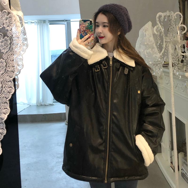 Lamb Hair Thickened Motorcycle Coat Winter Loose Korean Versatile Faux Leather Jackets Women Coat Plus Size Women Clothes 2020, Black
Lamb Hair Thickened Motorcycle Coat Winter Loose Korean Versatile Faux Leather Jackets Women Coat Plus Size Women Clothes 2020, Black