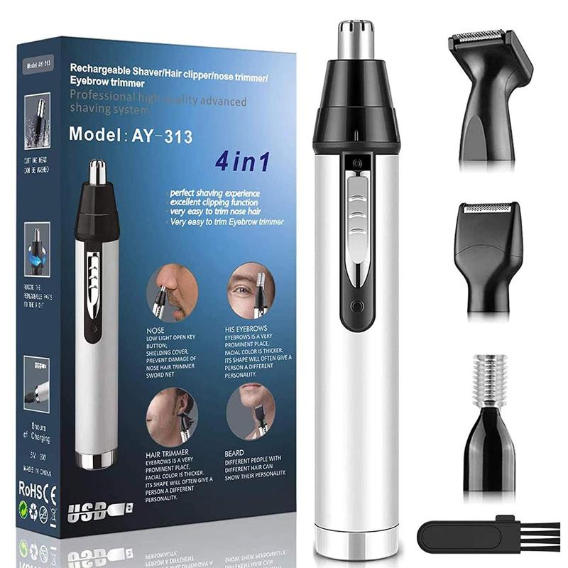 Ear Nose Hair Trimmer USB Rechargeable NostrilNasal Hair Vacuum Cleaning System 4 in1 Lightweight Waterproof Beard Clippers
Ear Nose Hair Trimmer USB Rechargeable NostrilNasal Hair Vacuum Cleaning System 4 in1 Lightweight Waterproof Beard Clippers