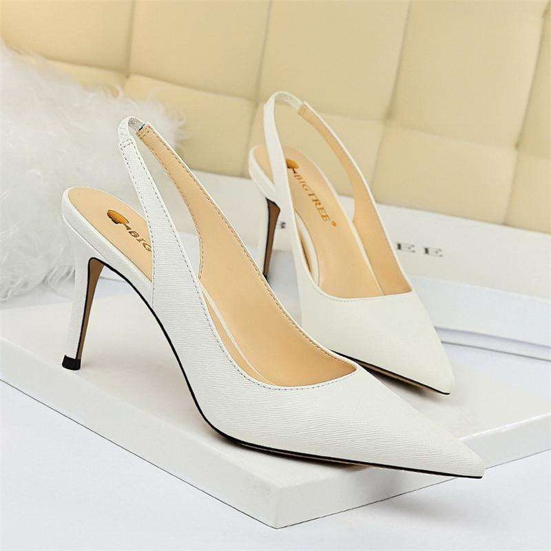 2021 Summer Women White 8cm Thin High Heels Slingback Sandals Office Lady Blue Gold Silver Heels Sandals Big Size Wedding Shoes, Black
2021 Summer Women White 8cm Thin High Heels Slingback Sandals Office Lady Blue Gold Silver Heels Sandals Big Size Wedding Shoes, Black