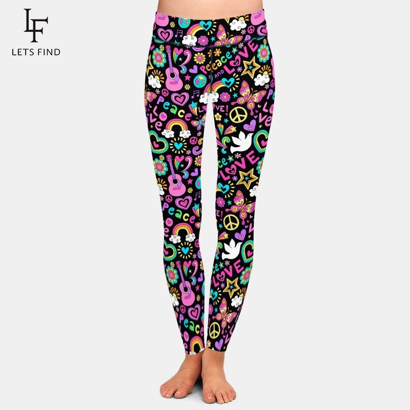 LETSFIND New Arrival Women Pants Fashion Peace Love and Music Printing High Waist Soft Fitness Elastic Leggings Plus Size 201203, Black
LETSFIND New Arrival Women Pants Fashion Peace Love and Music Printing High Waist Soft Fitness Elastic Leggings Plus Size 201203, Black