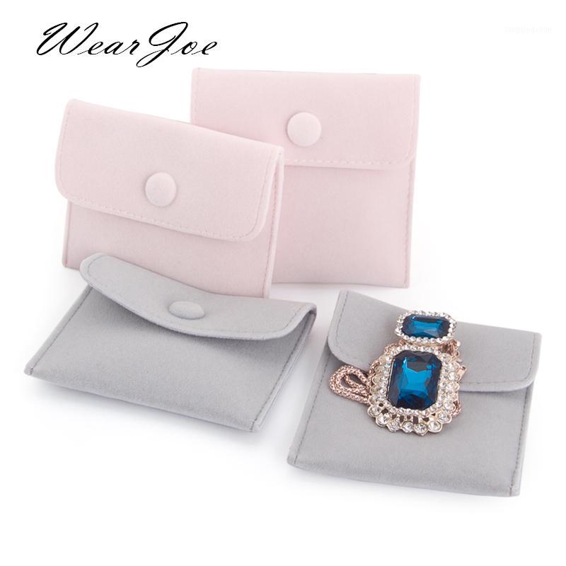 Jewelry Pouches, Bags Gift Packaging Bag With Snap Fastener Quality Velvet Jewellery Pendant Necklace Wrapping Earrings Ring Storage Pouches