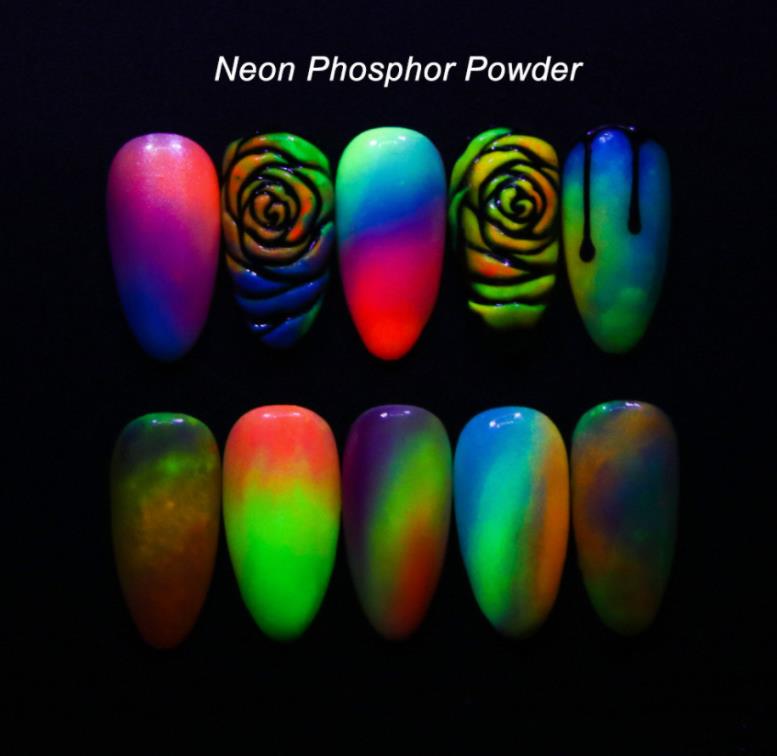 Nail Glitter Art & Salon Health Beauty 1 Box Fluorescent Bk Glow In The Dark Powder Colorf Polish Chrome Dust Pigment Drop Delivery Pa0