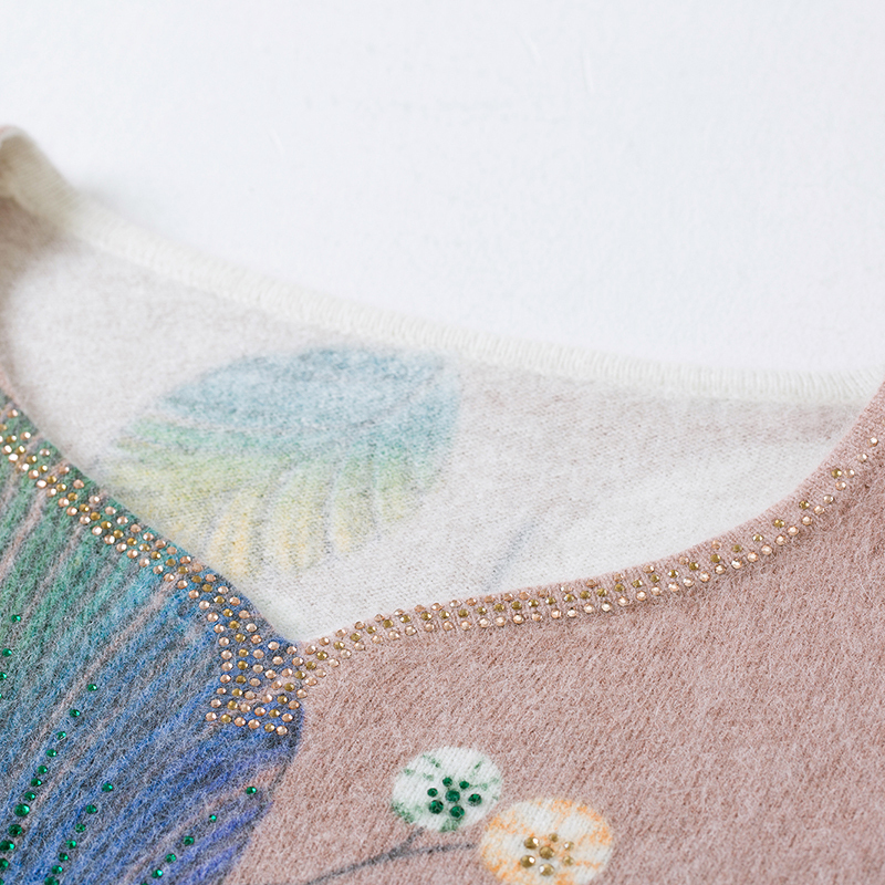 YISU Sweater Women Autumn Winter Fashion New Leaf Printed sweater Long Sleeve Loose pullover Knitted sweaters Women 201111wtt