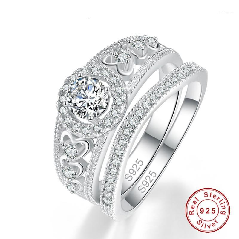 Round White Cubic Zirconia Bridal Set Rings Heart Authentic 925 Sterling Silver Rings Fine Jewelry For Women Gift1
Round White Cubic Zirconia Bridal Set Rings Heart Authentic 925 Sterling Silver Rings Fine Jewelry For Women Gift1