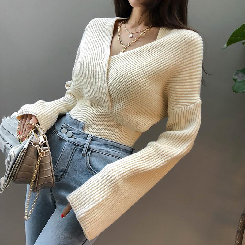 New Fall 2020 Women Autumn Winter Women Sweater V-Neck Sexy Pullovers Minimalist Short Knitted Elegant Korean Ladies Jumpers, Beige
New Fall 2020 Women Autumn Winter Women Sweater V-Neck Sexy Pullovers Minimalist Short Knitted Elegant Korean Ladies Jumpers, Beige