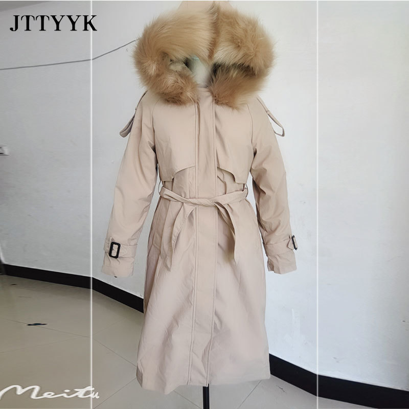 -20 Winter Down Jacket Women Hooded X-Long Parka Mujer Thick Warm Cotton Padded Parkas Woman Wool Liner Plus Size Jackets Coat Y201006