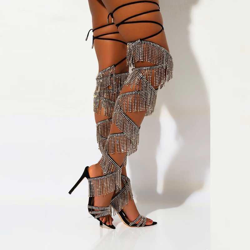 Women Sexy Crystal Boots Women's Rhinestone Over Knee High Gladiator Boots Female Party Dress Summer Pumps Ladies Thin Heel1, Black
Women Sexy Crystal Boots Women's Rhinestone Over Knee High Gladiator Boots Female Party Dress Summer Pumps Ladies Thin Heel1, Black