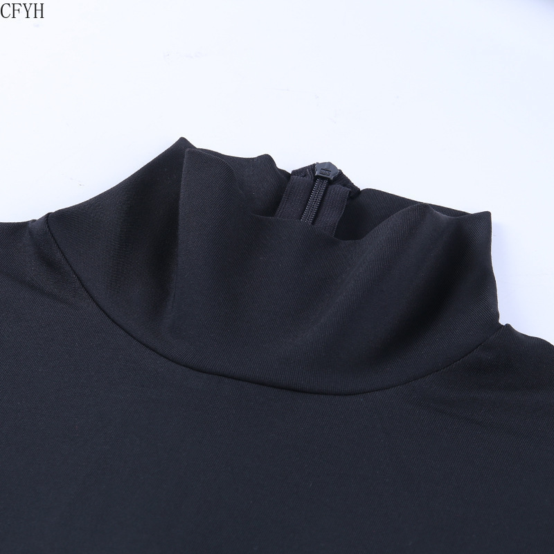 Blackwhite Sexy Bodycon Tracksuit Jumpsuit Women New Fitness Romper Long Sleeve Zipper Elastic Bodysuit Body Mujer T200401