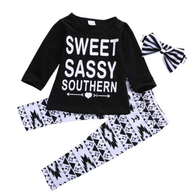 Clothing Sets Children Clothes Arrivals Autumn Outfit Toddler Kids Baby Girls Long Sleeve Letter Top+Pants+Headband, White
Clothing Sets Children Clothes Arrivals Autumn Outfit Toddler Kids Baby Girls Long Sleeve Letter Top+Pants+Headband, White