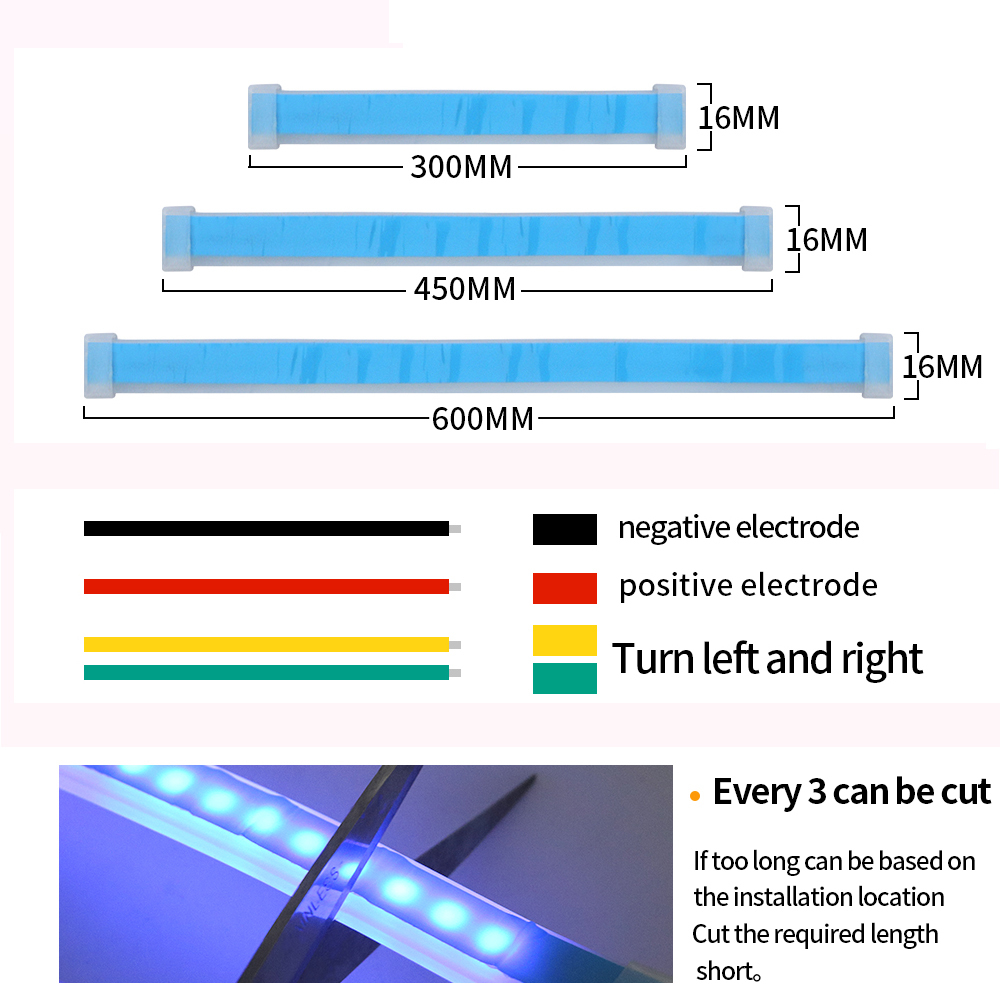 2pcs Universal Daytime Running Light DRL Car Multiscolors Strip Flexible Flowing RGB Turn Signal Lamp For Headlight 12V New