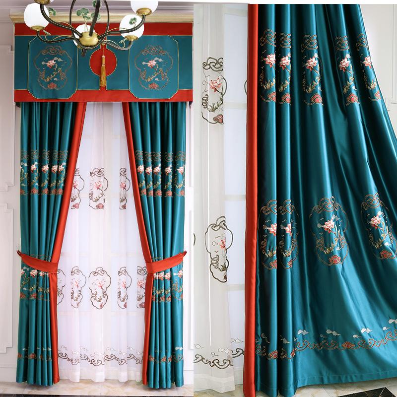 Chinese embroidered curtain living room bedroom imitation silk satin light luxury shading embroidered curtain window, Tulle
Chinese embroidered curtain living room bedroom imitation silk satin light luxury shading embroidered curtain window, Tulle