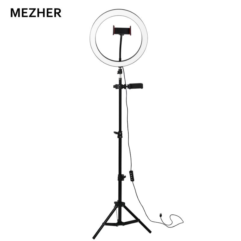 Mezher 30cm Photographic Dimmer LED Self-timer Ring Lamp YouTube Video Live Studio Lamp with USB Plug Tripod
Mezher 30cm Photographic Dimmer LED Self-timer Ring Lamp YouTube Video Live Studio Lamp with USB Plug Tripod