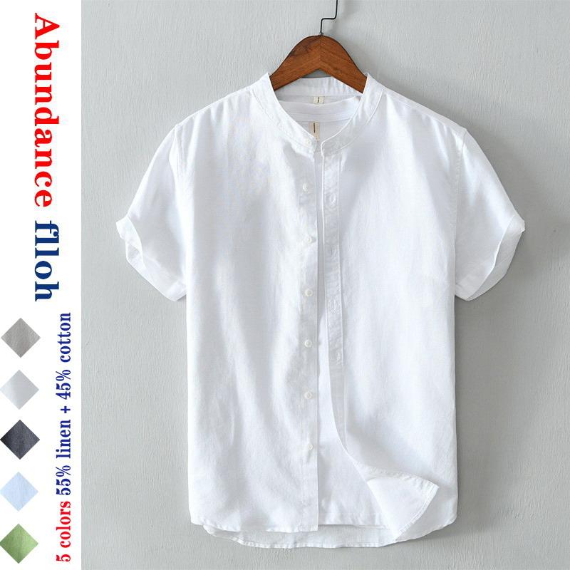 Men's Cotton linen high quality Solid Color Short Sleeve shirts Tops Loose Male Mens Stand Collar chemise homme manche court 562, Gray
Men's Cotton linen high quality Solid Color Short Sleeve shirts Tops Loose Male Mens Stand Collar chemise homme manche court 562, Gray