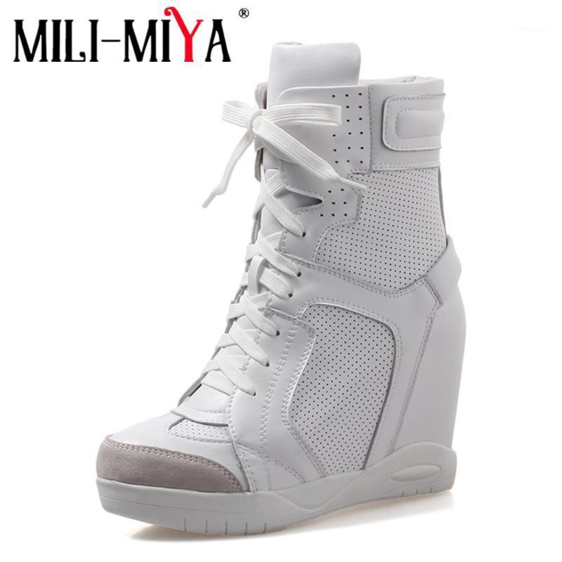 MILI-MIYA New Fashion Women Genuine Leather Autumn Winter Ankle Boots Black White Height Increasing Lace Up Leisure Wedge Shoe1
MILI-MIYA New Fashion Women Genuine Leather Autumn Winter Ankle Boots Black White Height Increasing Lace Up Leisure Wedge Shoe1
