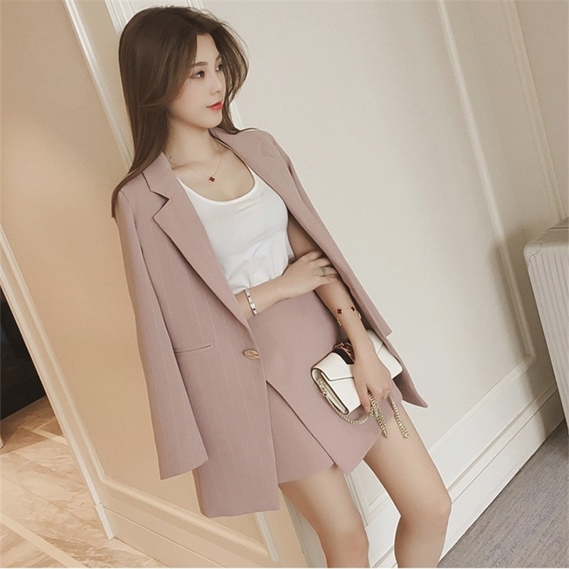 CBAFU women's set korean autumn blazer suit long sleeve pink striped jacket shorts office 2 pieces temperament slim sets N611 T200325, Picture color
CBAFU women's set korean autumn blazer suit long sleeve pink striped jacket shorts office 2 pieces temperament slim sets N611 T200325, Picture color