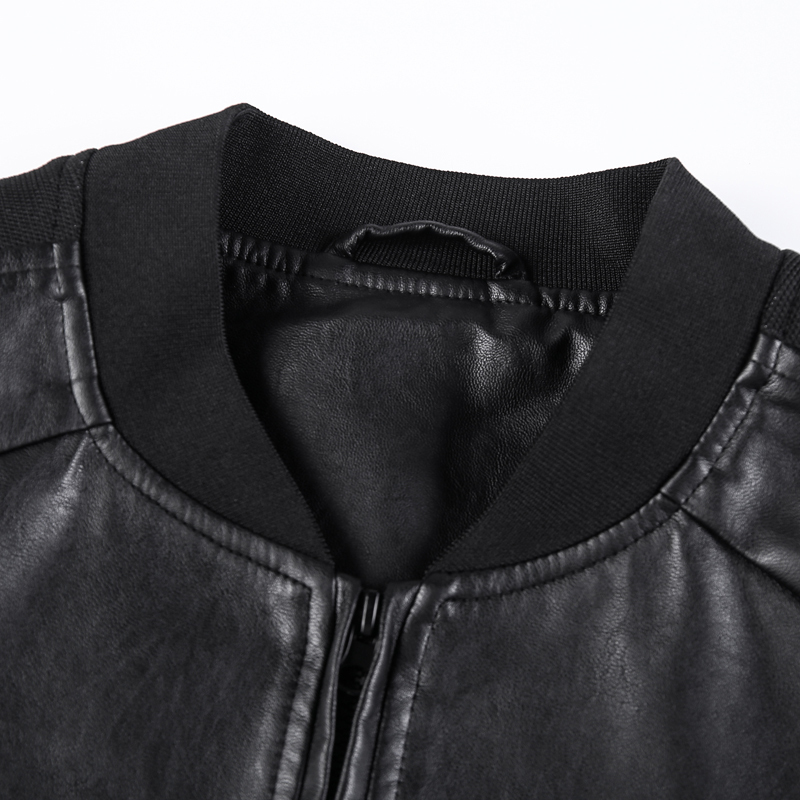 Leather Jacket Men Bomber Baseball Jackets Biker Mens Pu Coat Faux Pilot Varsity Business Top Leather Black Slim Fit Motorcycle 201128