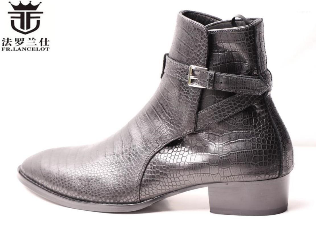 FR.LANCELOT 2020 men dress boots men snakeskin print leather boots buckle ankle booties party shoes med heel1, Black
FR.LANCELOT 2020 men dress boots men snakeskin print leather boots buckle ankle booties party shoes med heel1, Black